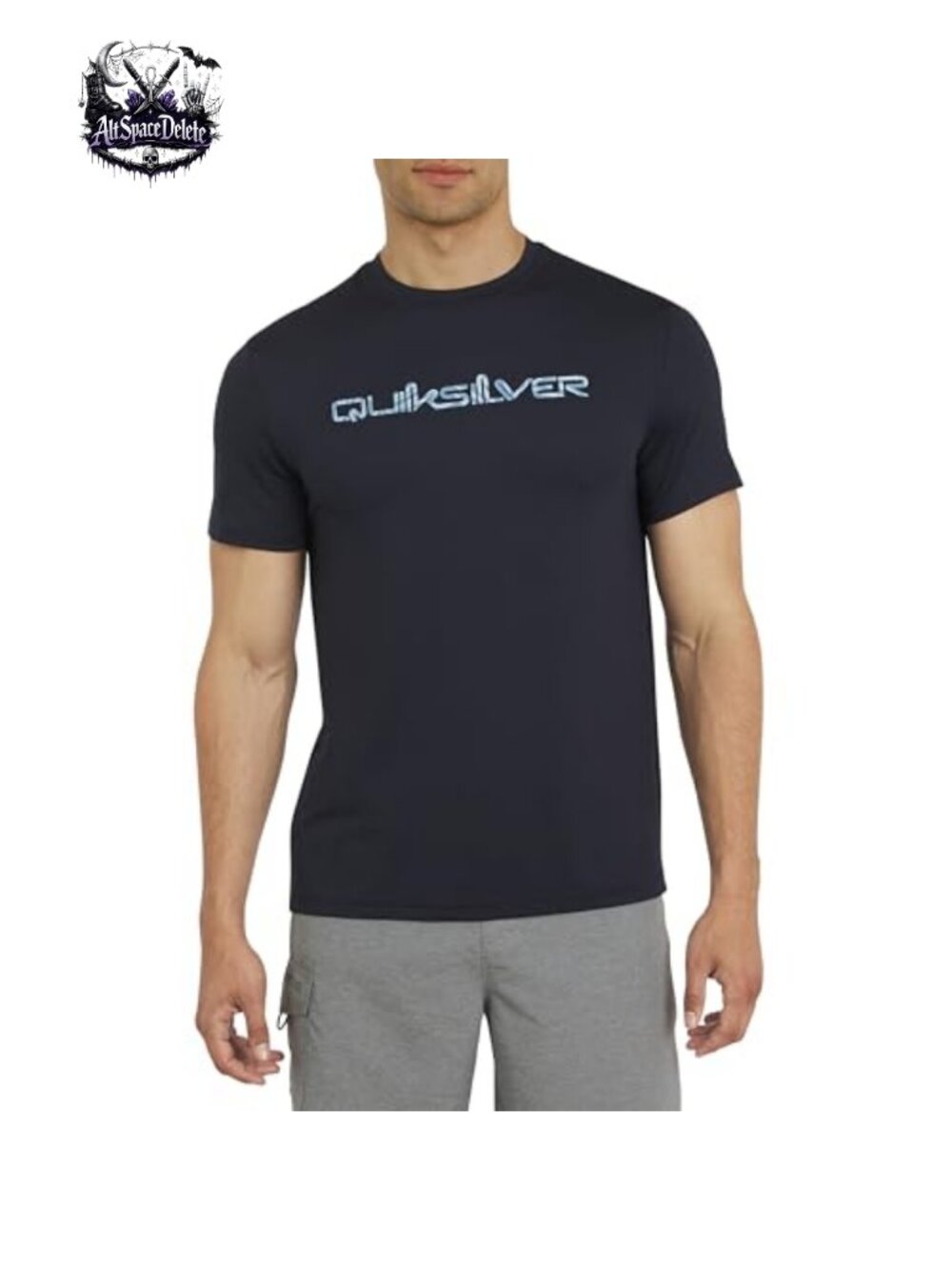 Quiksilver UPF 50 Rash Guard Swim Shirt Polyester Spandex Short Sleeve